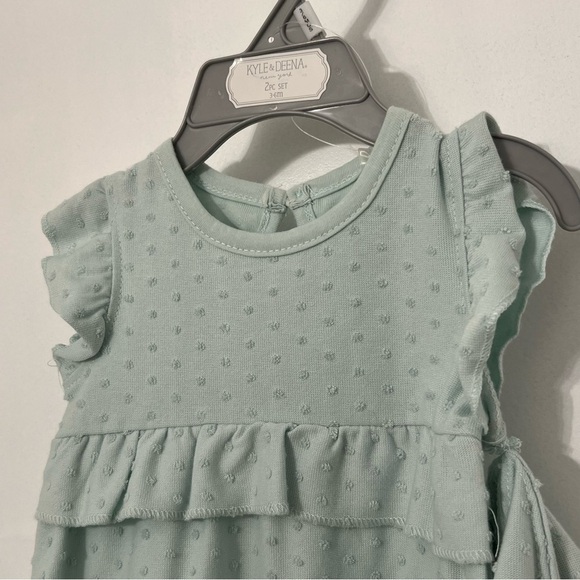 NWT Kyle & Deena Baby Girls 2-Pc. Romper & Sun Hat Set - light mint green - Picture 2 of 7